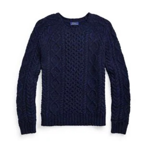 $248 Polo Ralph Lauren Size XL Aran Knit Speckled Wool-Blend Sweater NWT